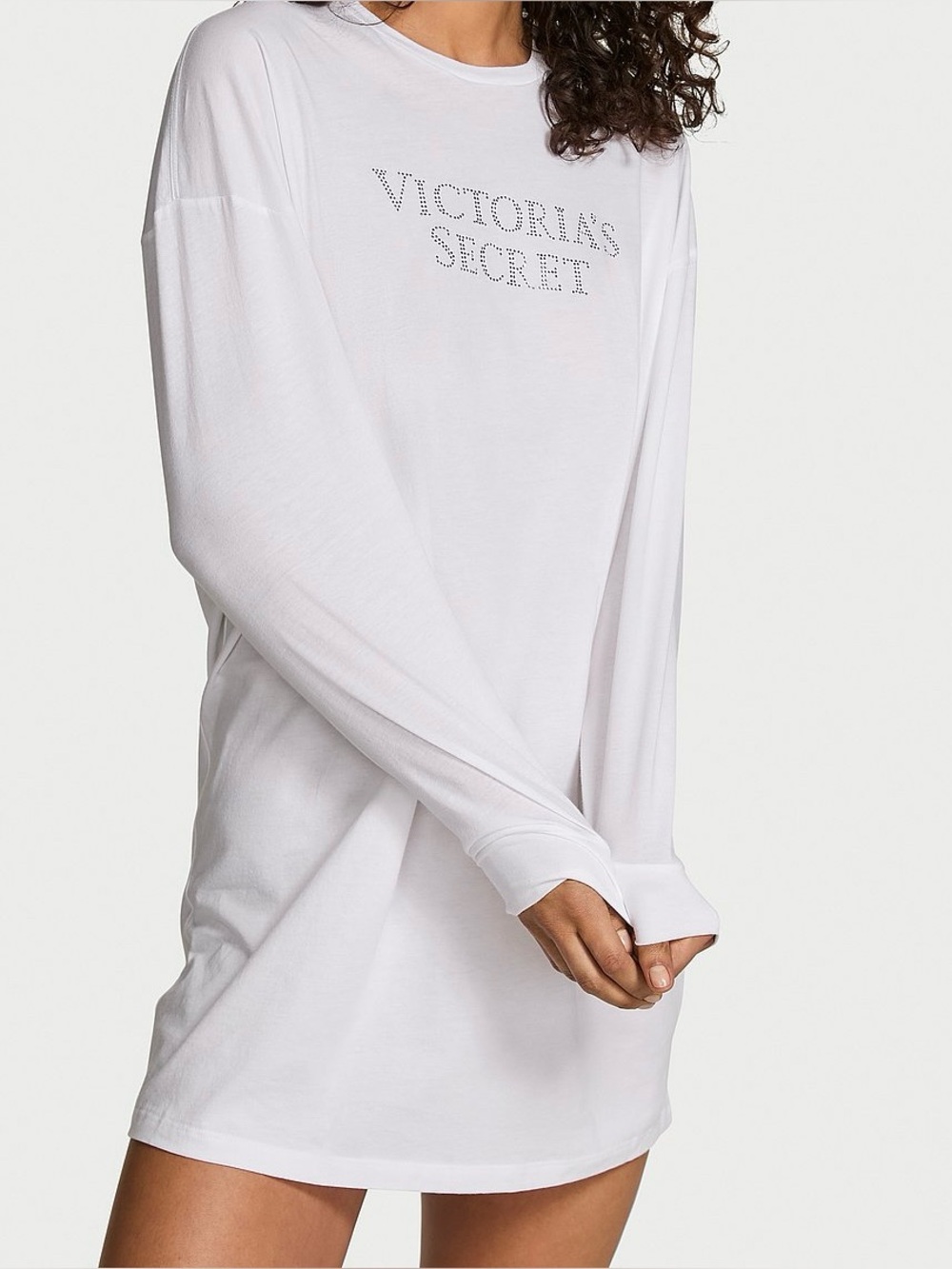 Victoria's Secret White Crewneck Logo Sweater Dress